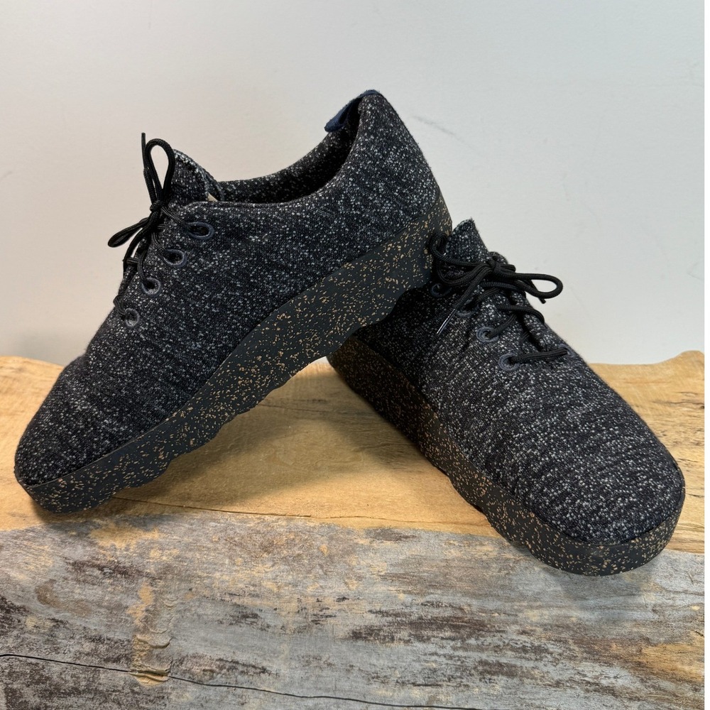Asportuguesas City Black Merino Wool Cork Sole Sneakers Womens 40 Made Portugal